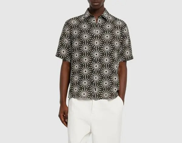 Frescobol Carioca Castro Linen Copa Printed S/L Shirt
