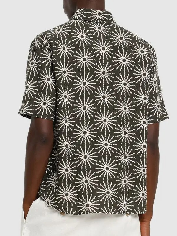 Frescobol Carioca Castro Linen Copa Printed S/L Shirt