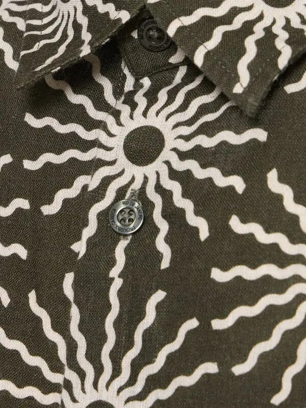 Frescobol Carioca Castro Linen Copa Printed S/L Shirt