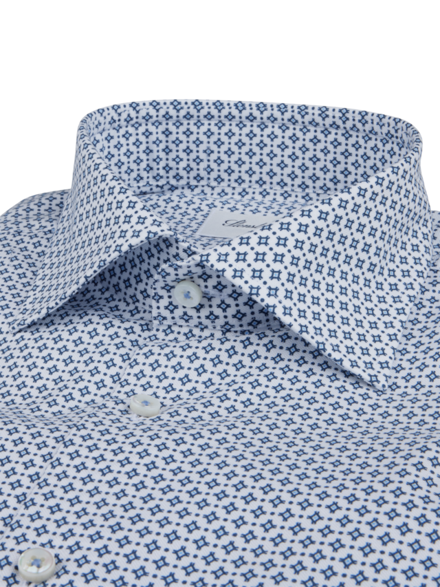 Stenstroms White Patterned Twill Shirt