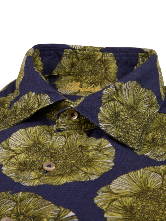 Stenstroms Blue Floral Linen Shirt