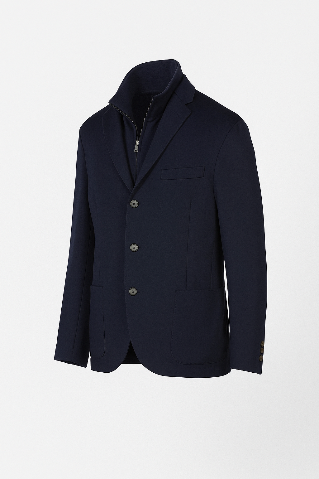 Eleventy Single Breasted Wool Jacket With Bib