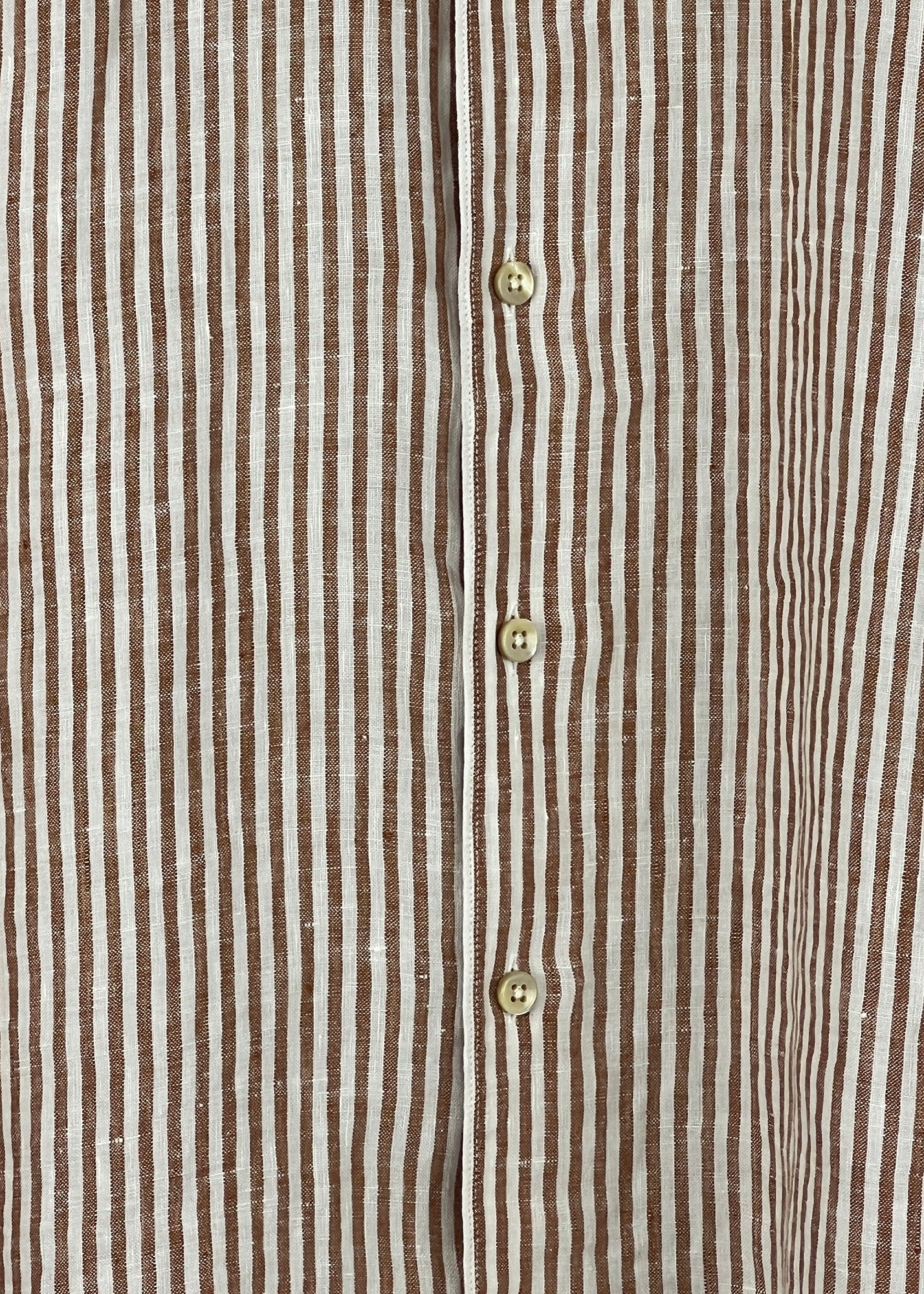 Stenstroms Brown Striped Linen Shirt