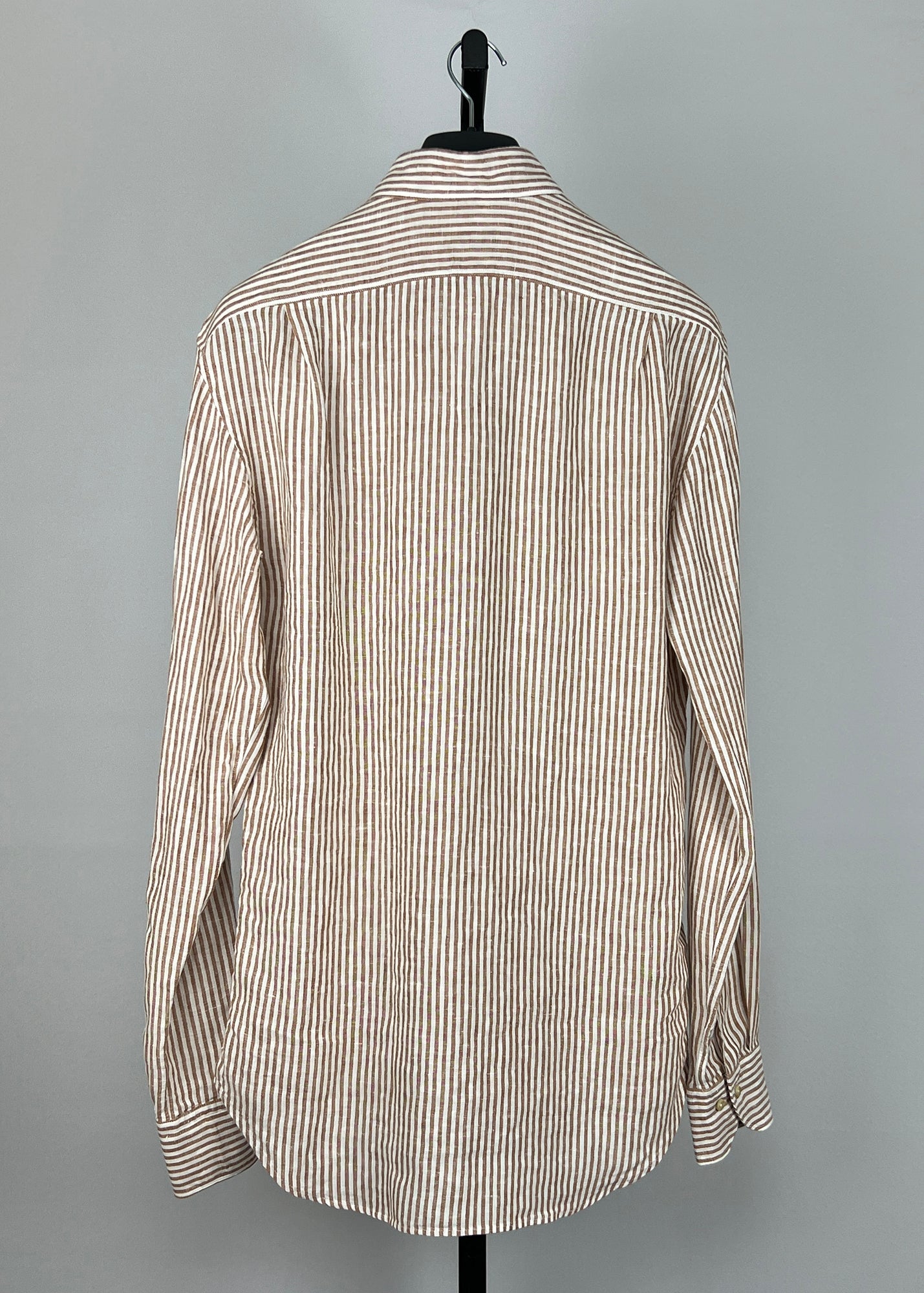 Stenstroms Brown Striped Linen Shirt