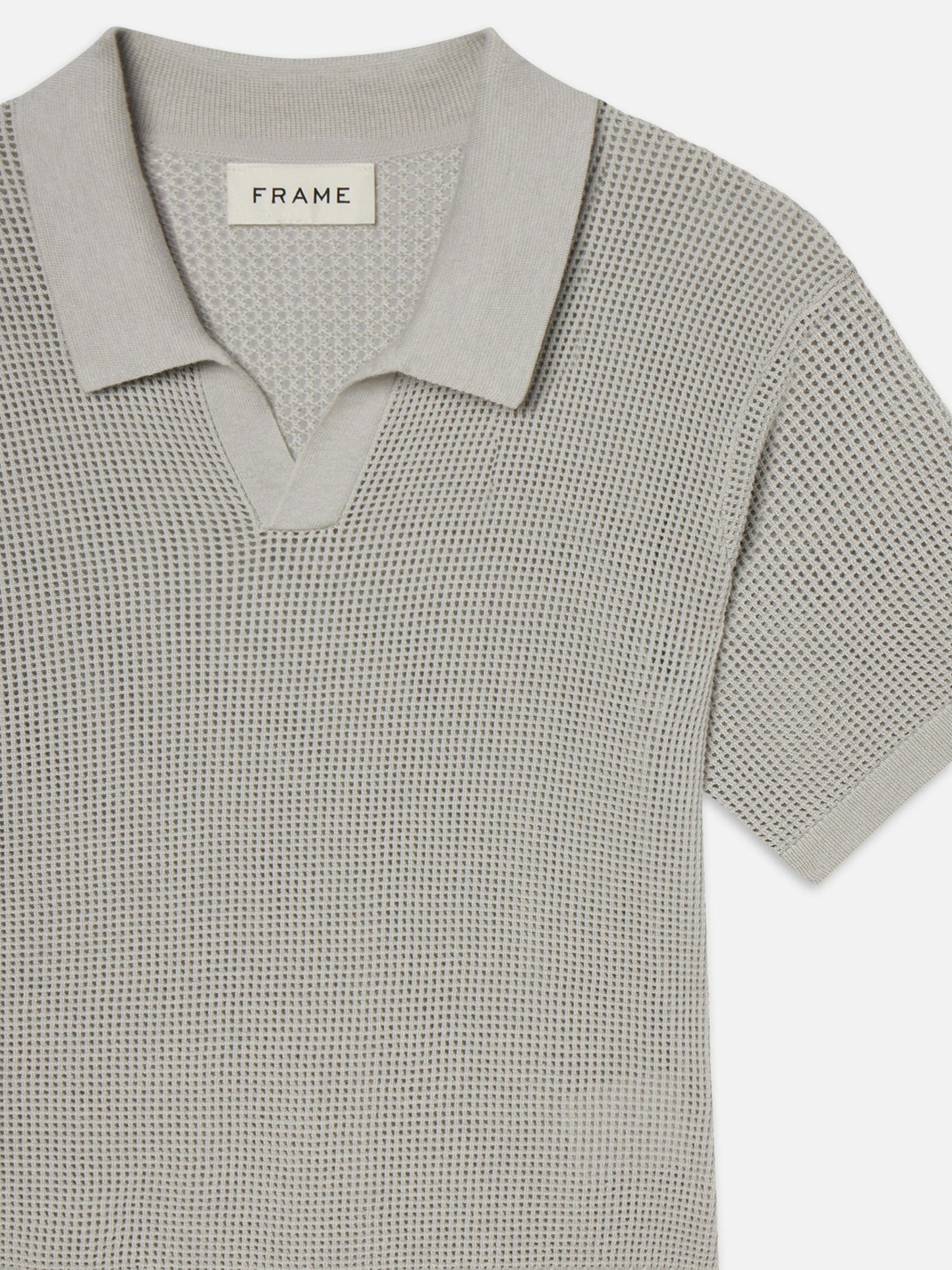 FRAME Open Weave Polo Sweater