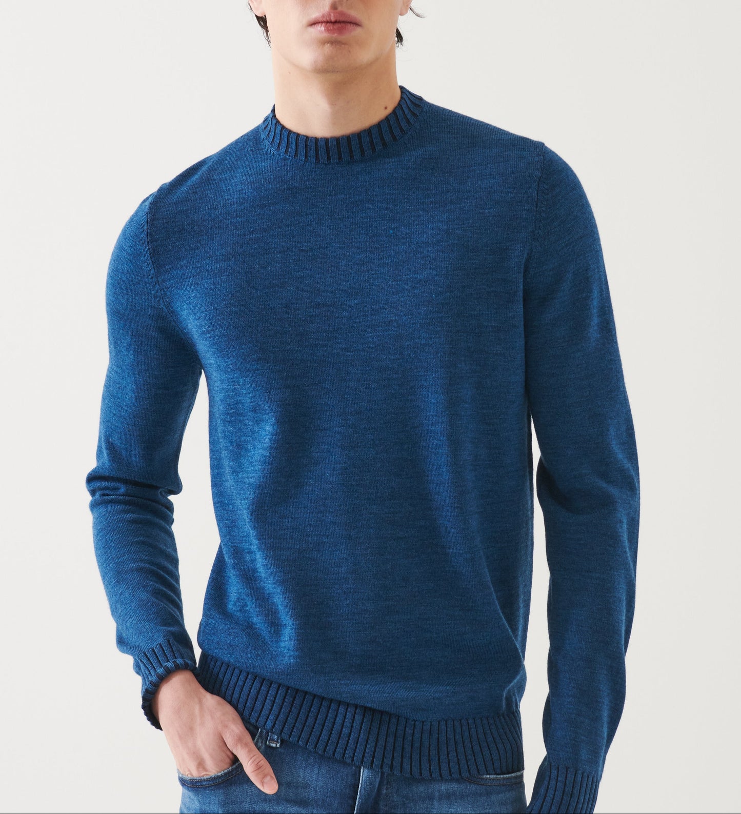 Patrick Assaraf XFine Merino Plaited Crew