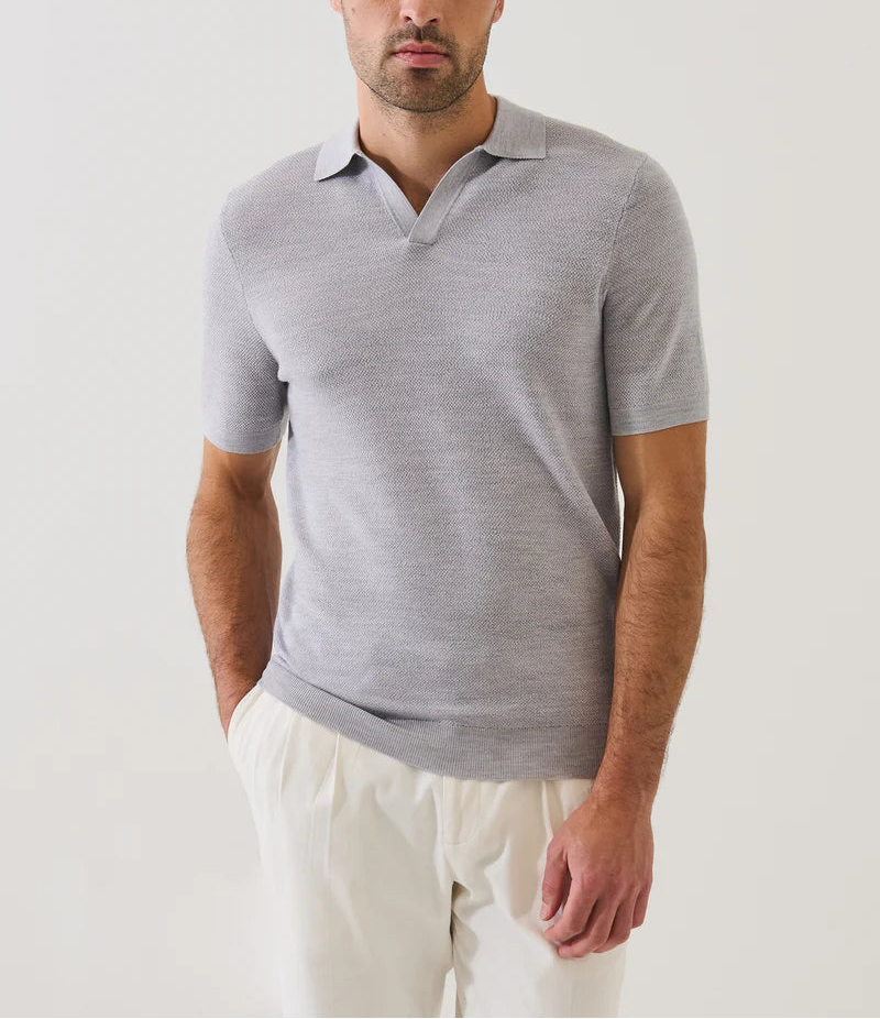 Patrick Assaraf Wool/Silk Johnny Collar Shirt