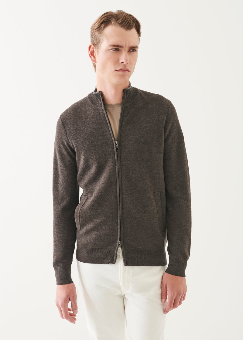 Patrick Assaraf 14GG D. Face Full Zip Mock