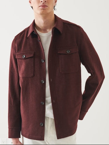 Patrick Assaraf Wool Blend Utility Shirt Jacket