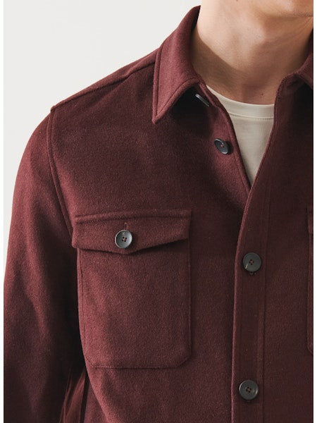 Patrick Assaraf Wool Blend Utility Shirt Jacket