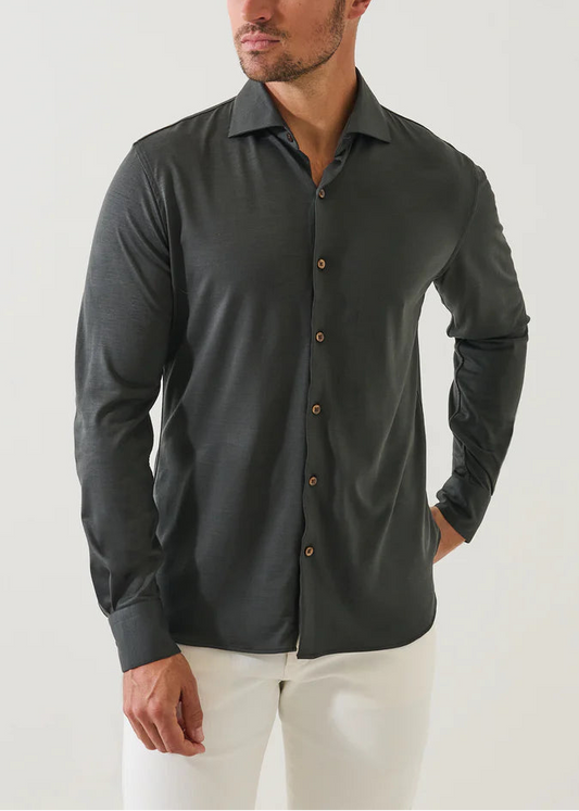 Patrick Assaraf L/S Wool Solid Shirt