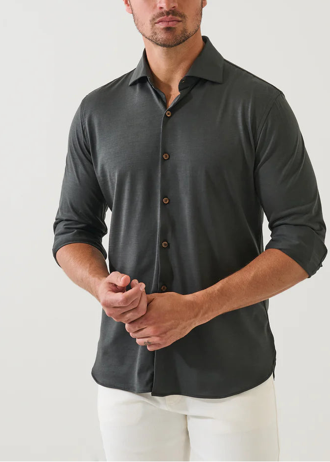 Patrick Assaraf L/S Wool Solid Shirt