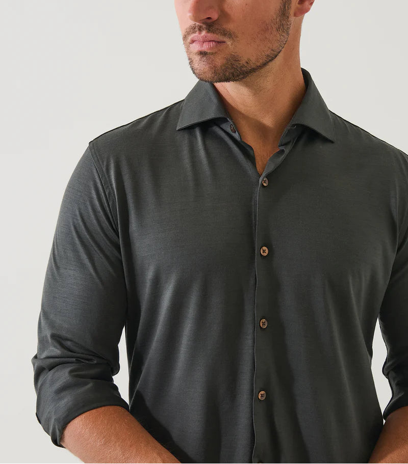Patrick Assaraf L/S Wool Solid Shirt