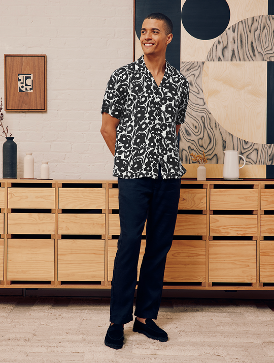 Frescobol Carioca Roberto Perennial Print Linen Shirt