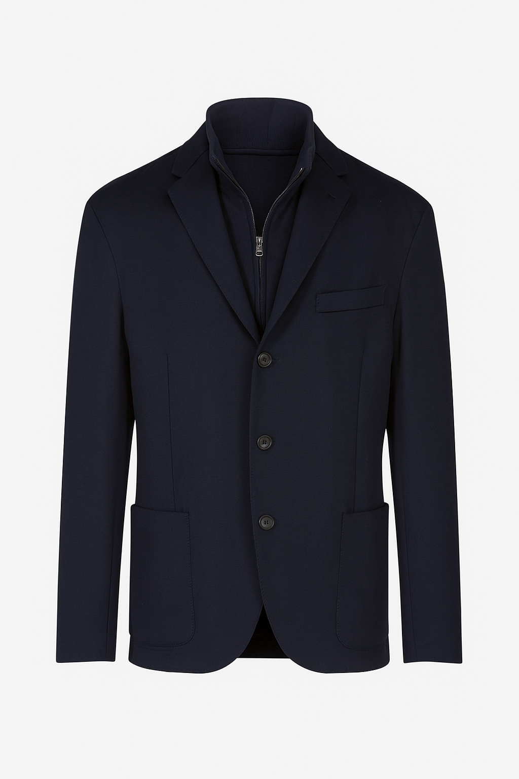 Eleventy Single Breasted Wool Jacket With Bib
