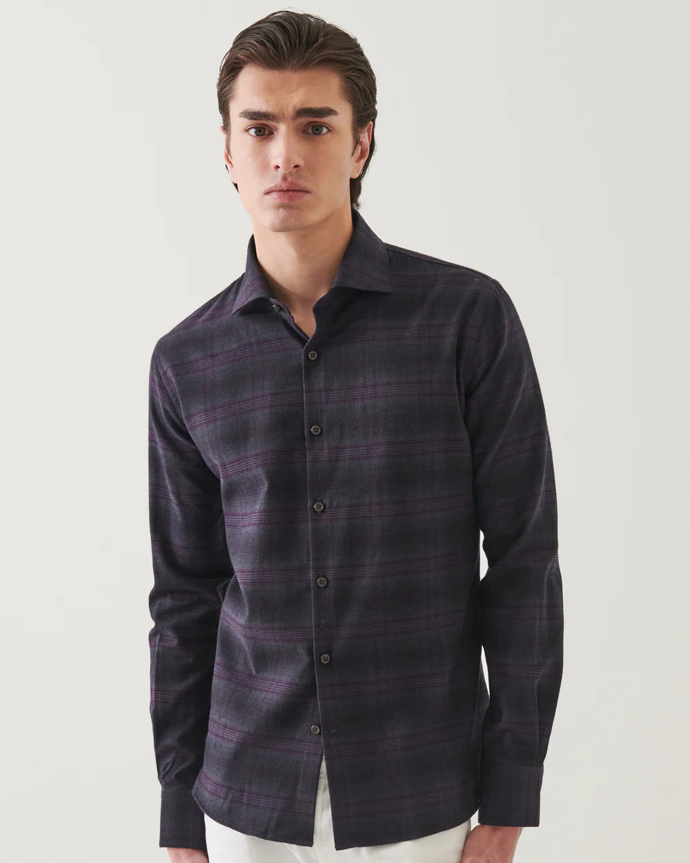 Patrick Assaraf L/S Prince of Wales Check Button Up Shirt