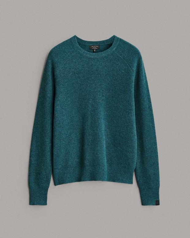 Rag & Bone Haldon Waffle Cashmere Crew