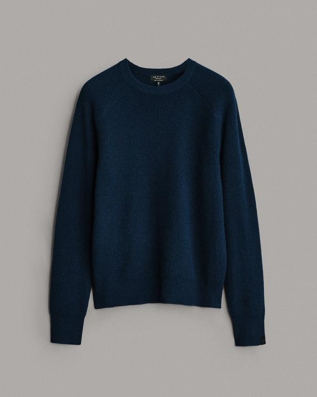 Rag & Bone Haldon Waffle Cashmere Crew