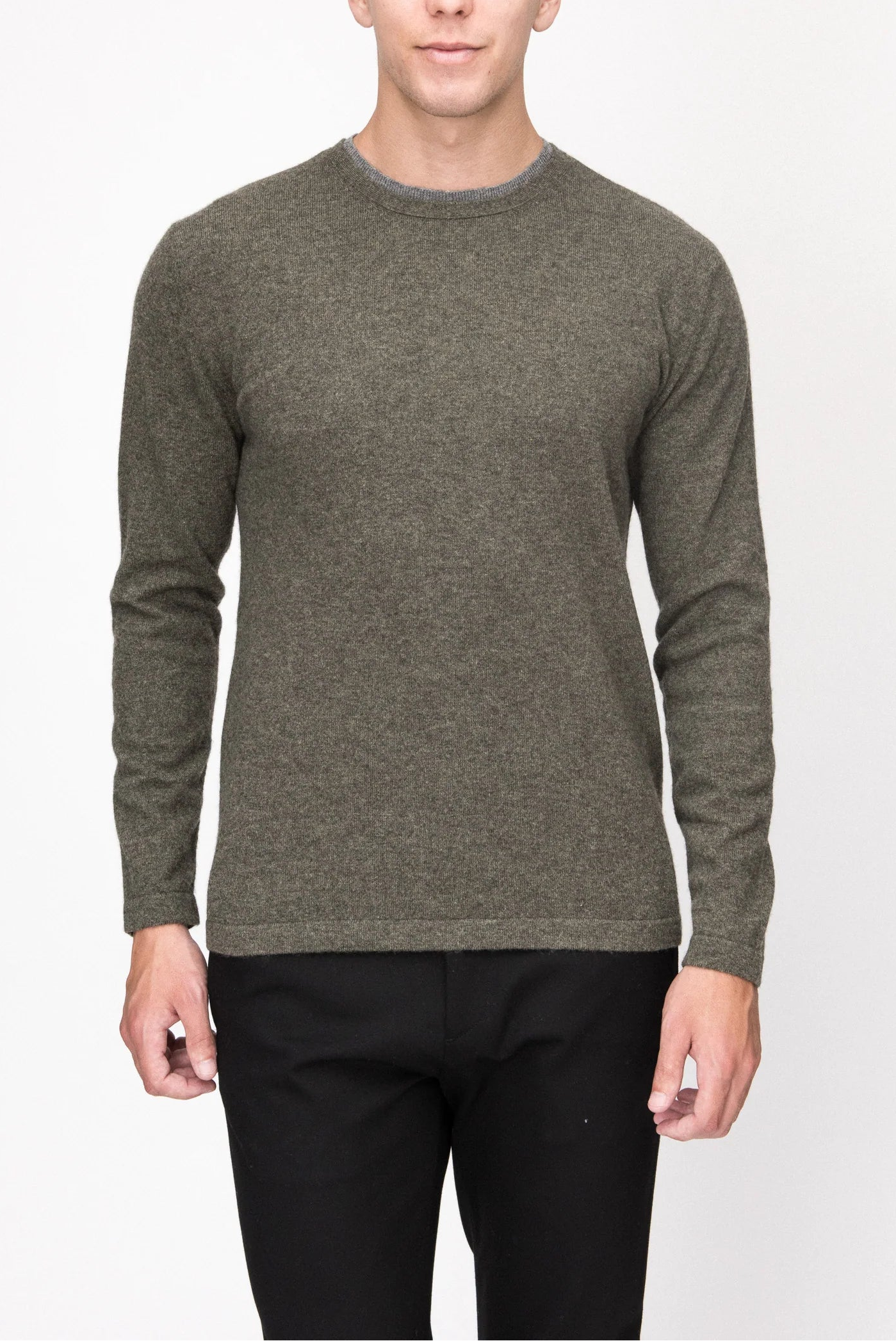 Kokun TS Double Collar Crew Neck Sweater