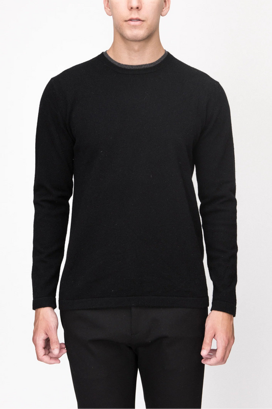 Kokun TS Double Collar Crew Neck Sweater