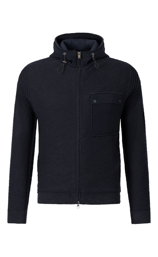 Phil Petter Hybrid Hooded Zip Up Sporty Jacket
