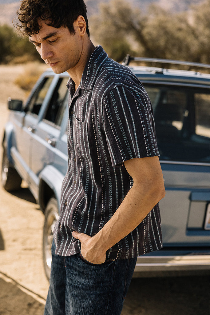 Hiroshi Kato The Wrench Gauze Dobby Stripe Shirt