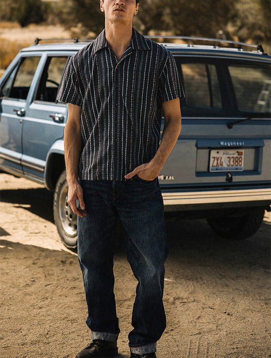 Hiroshi Kato The Wrench Gauze Dobby Stripe Shirt