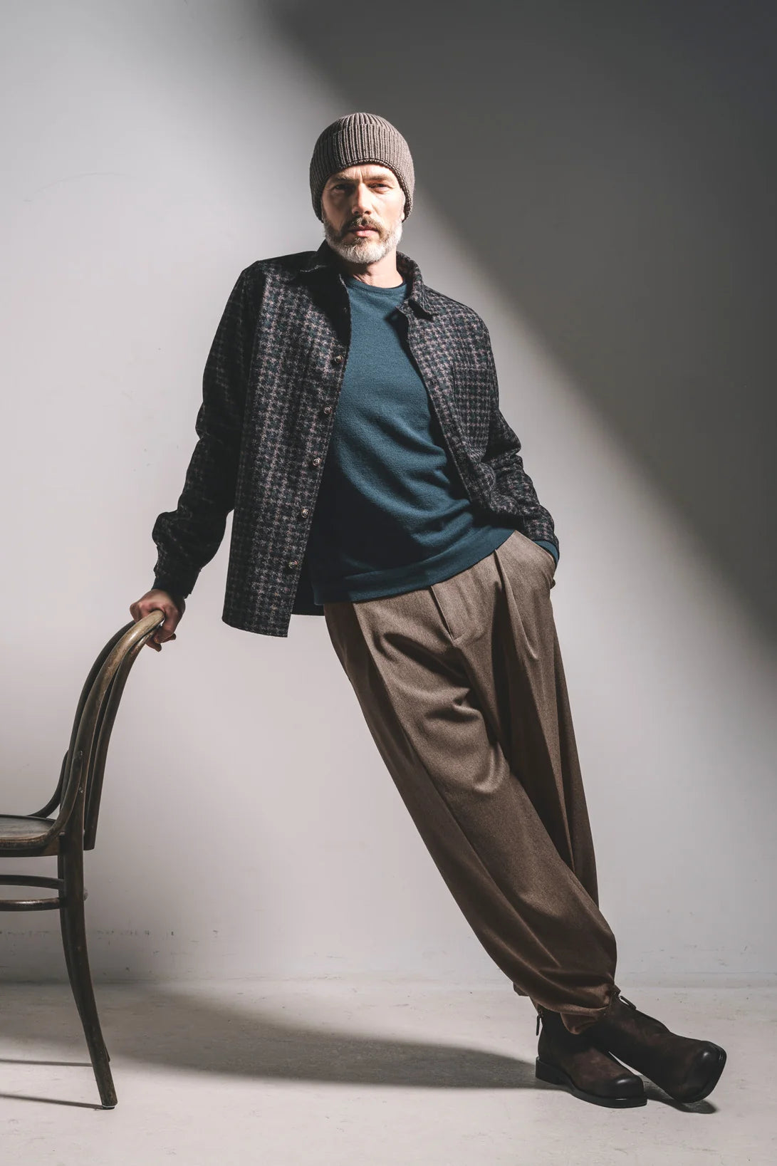 Phil Petter Houndstooth Jersey Overshirt