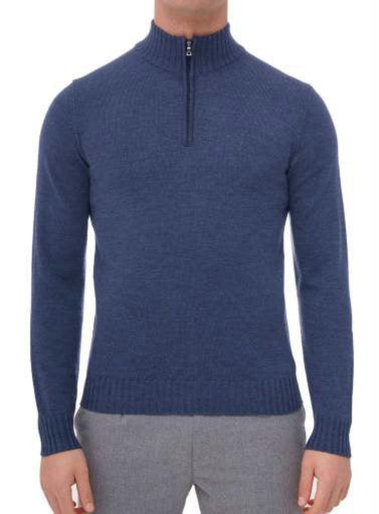 Ferrante Wool 1/4 Zip Mock Neck Sweater