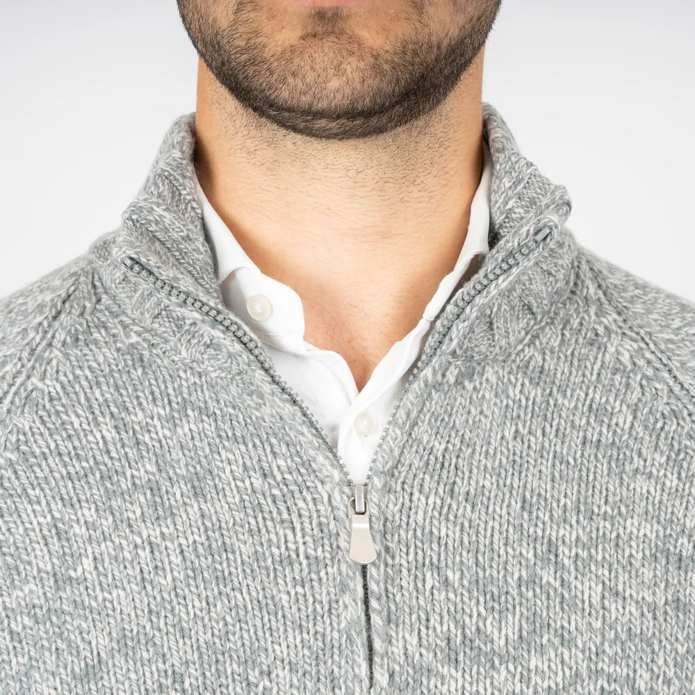 Gran Sasso Mock Neck Half Zip Sweater
