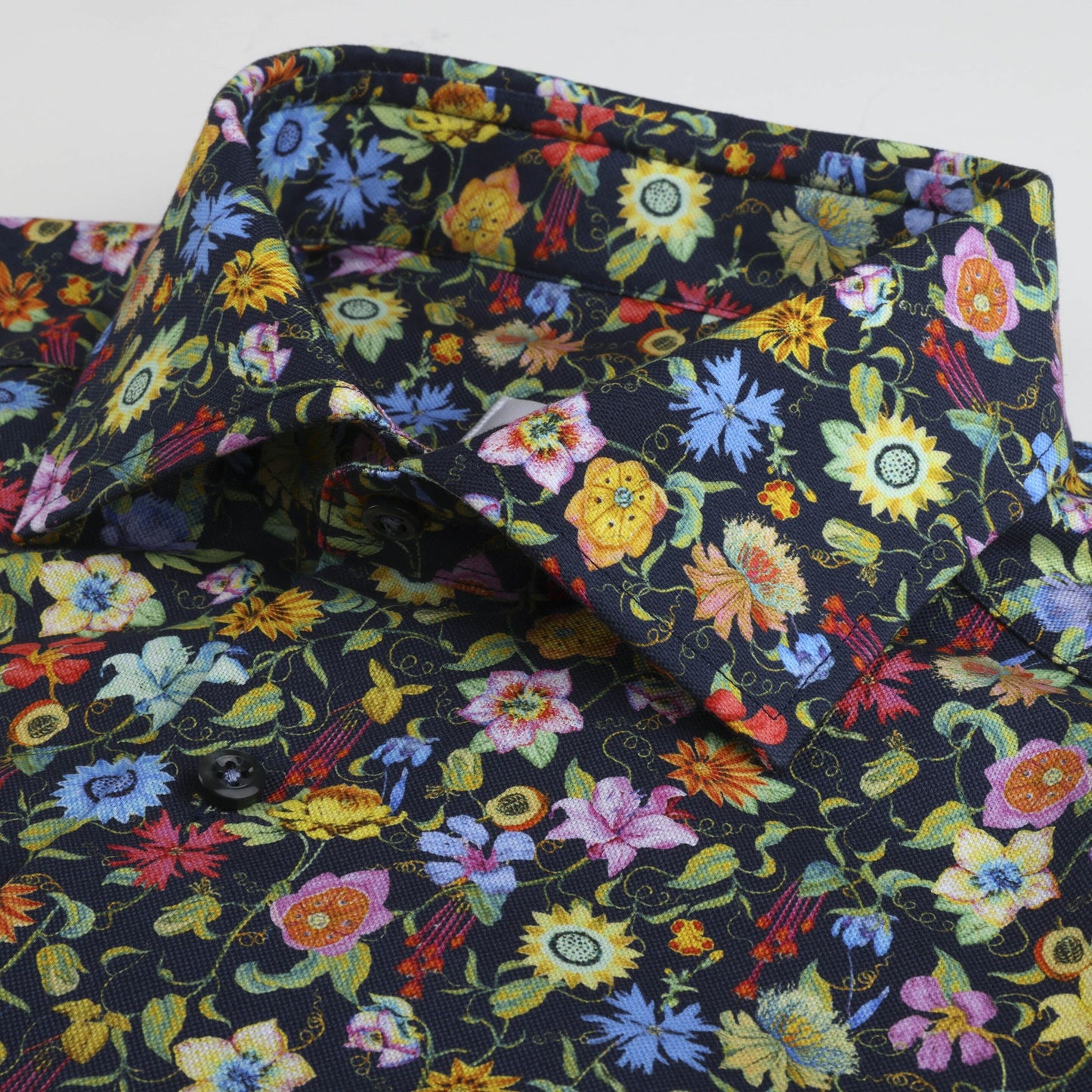 Stenstroms Navy Floral Oxford Shirt