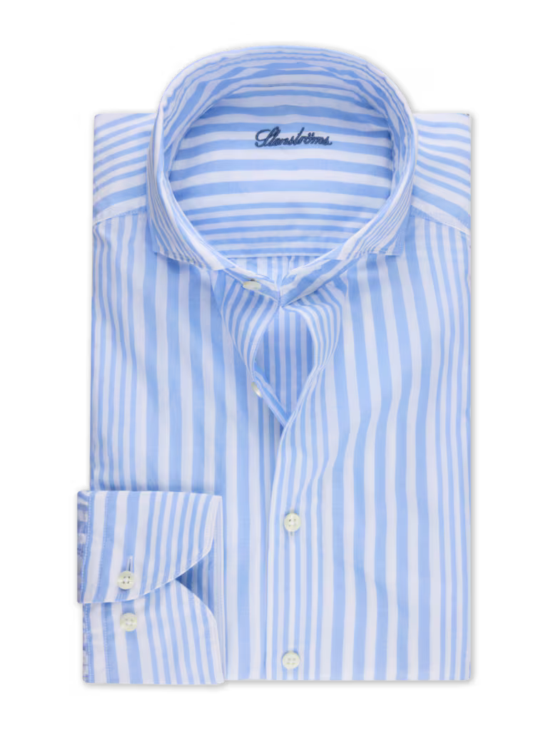 Stenstroms Cotton Striped Poplin Shirt