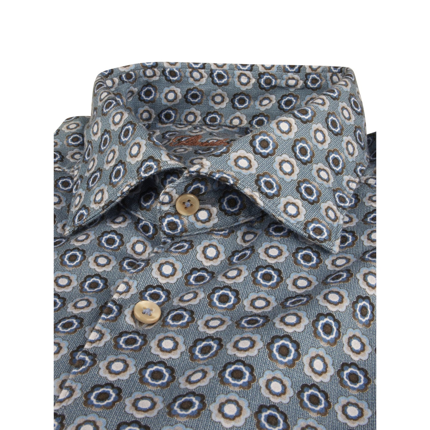 Stenstroms Casual Blue Floral Oxford Shirt