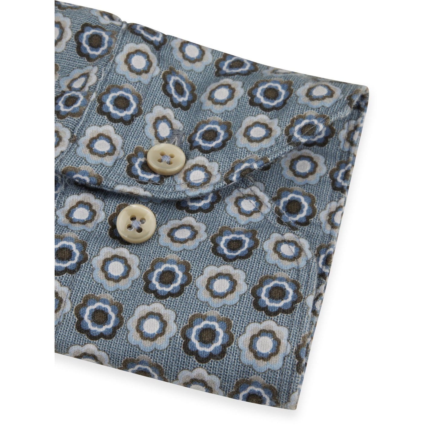 Stenstroms Casual Blue Floral Oxford Shirt