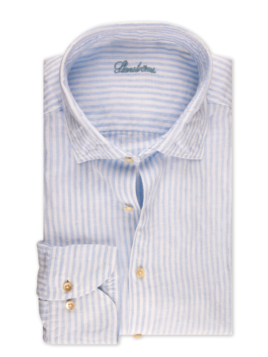 Stenstroms Blue Striped Linen Shirt