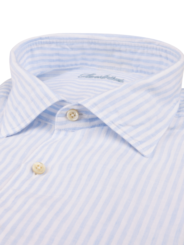 Stenstroms Blue Striped Linen Shirt