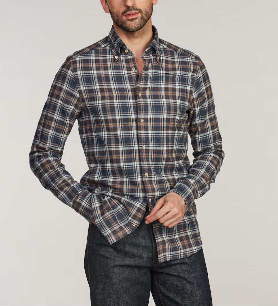 Stenstroms Slimline Checked Flannel Shirt