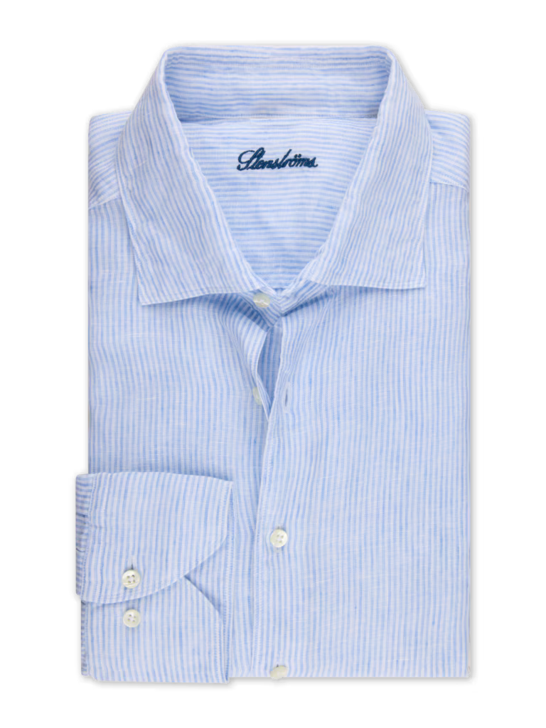 Stenstroms Slim Linen Striped Shirt