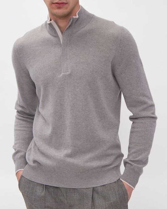 Gran Sasso Covered 1/4 Zip Wool Blend Sweater