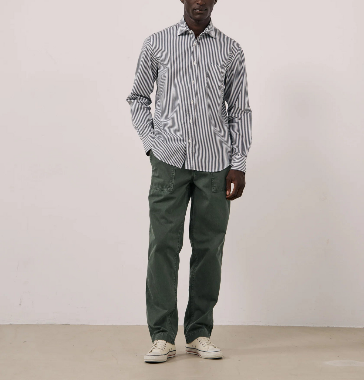 Hartford Paul Striped Poplin Shirt