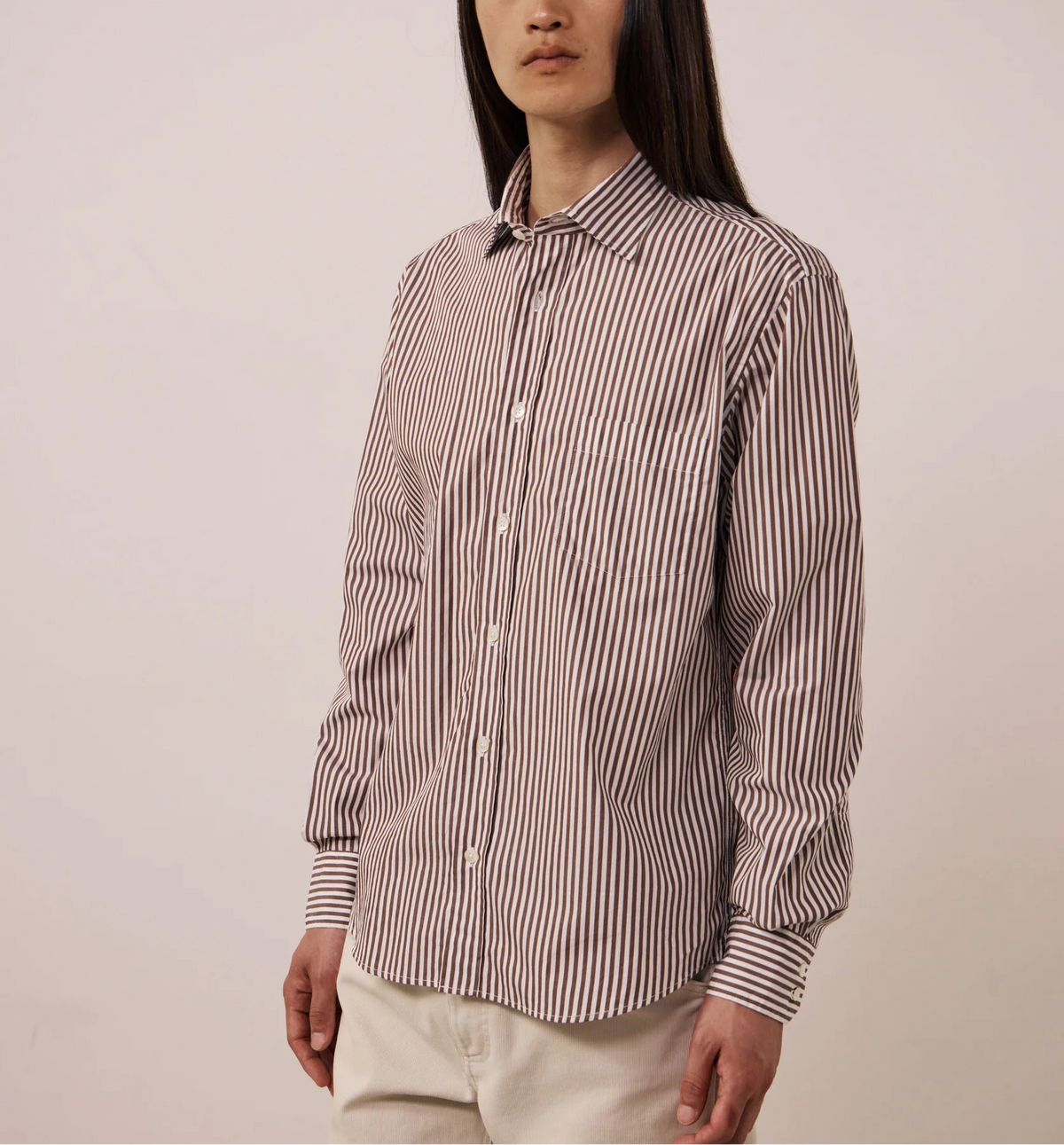 Hartford Paul Striped Poplin Shirt