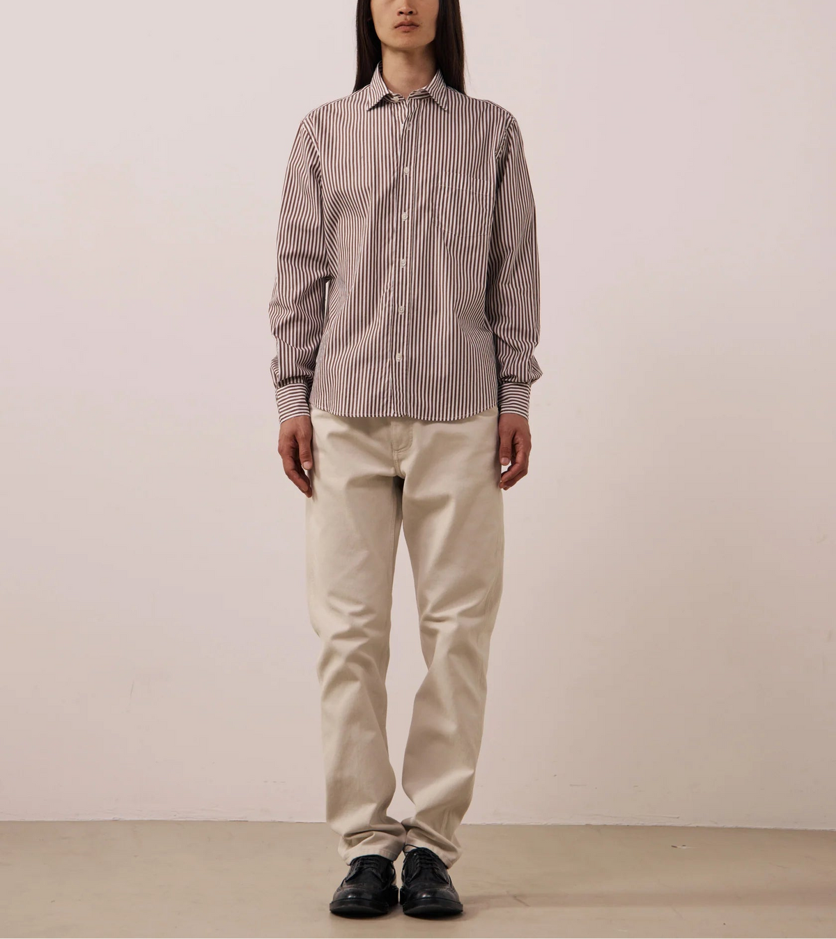 Hartford Paul Striped Poplin Shirt