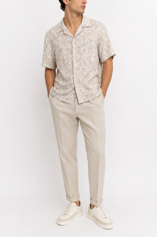 Fradi Linen S/S Paisley Shirt