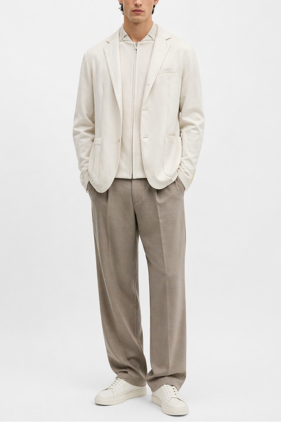 Eleventy Cotton/Linen Blend Slim Fit Jacket