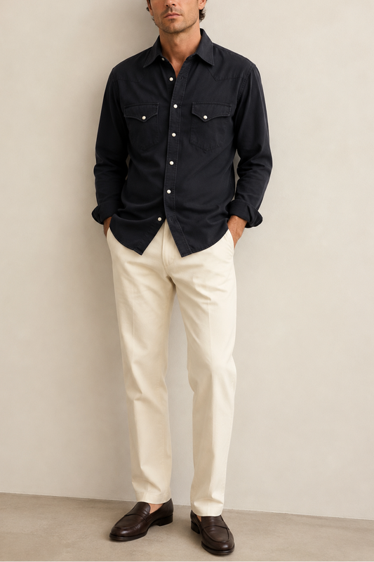 Hartford Portland Pat Cotton Blend Shirt