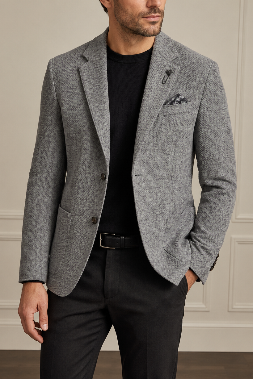 LARDINI Honeycomb Soft Wool Jacket