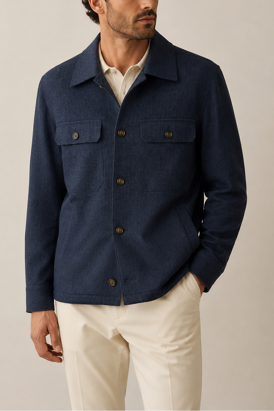 Eleventy Herringbone Overshirt