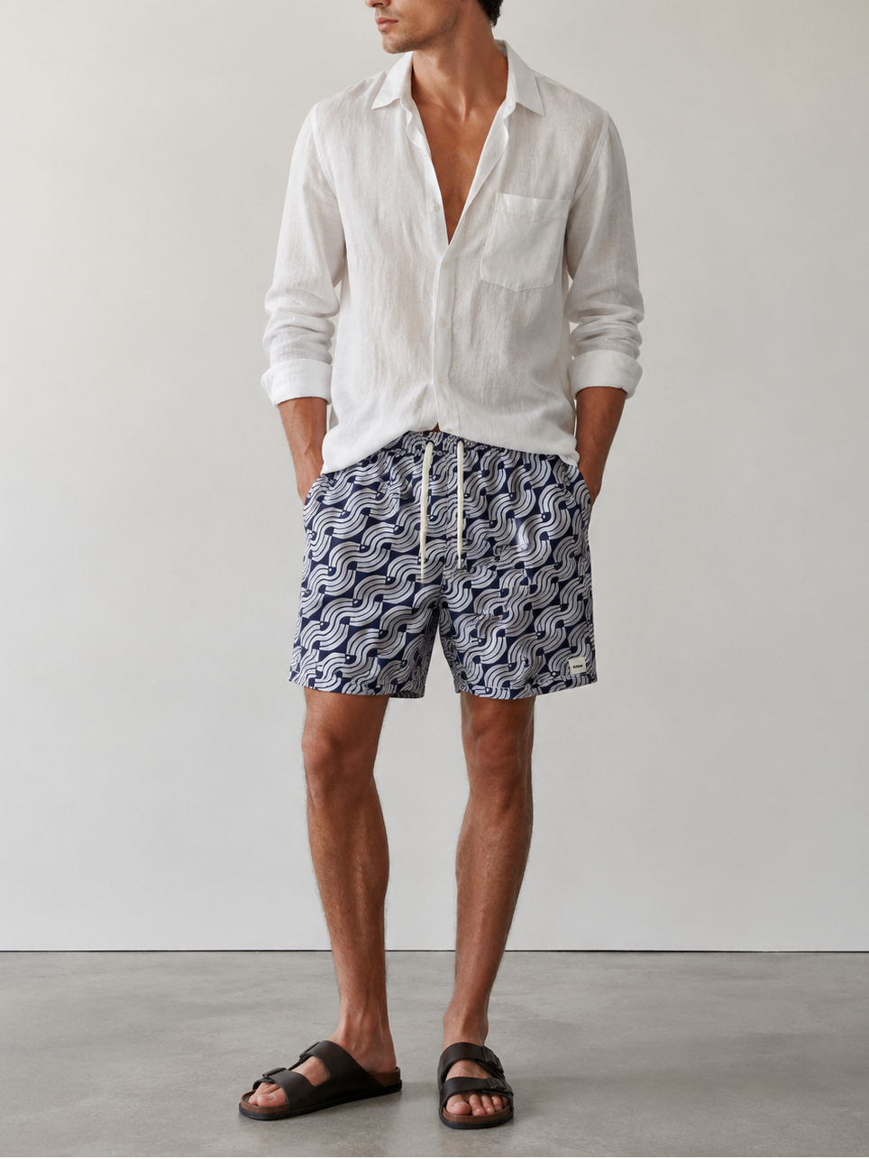 Altea Levanto Wave Print Swim Trunks