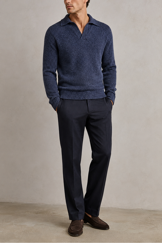 A Trip In A Bag Mouline Johnny Collar Sweater