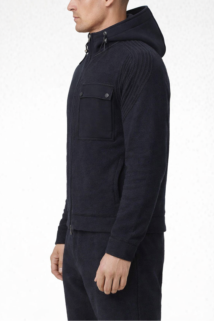 Phil Petter Hybrid Hooded Zip Up Sporty Jacket